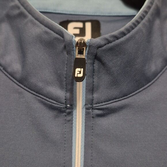 FootJoy Half Zip Performance Golf Vest Men L Blue Custom Club Logo Nylon Blend - Picture 5 of 10